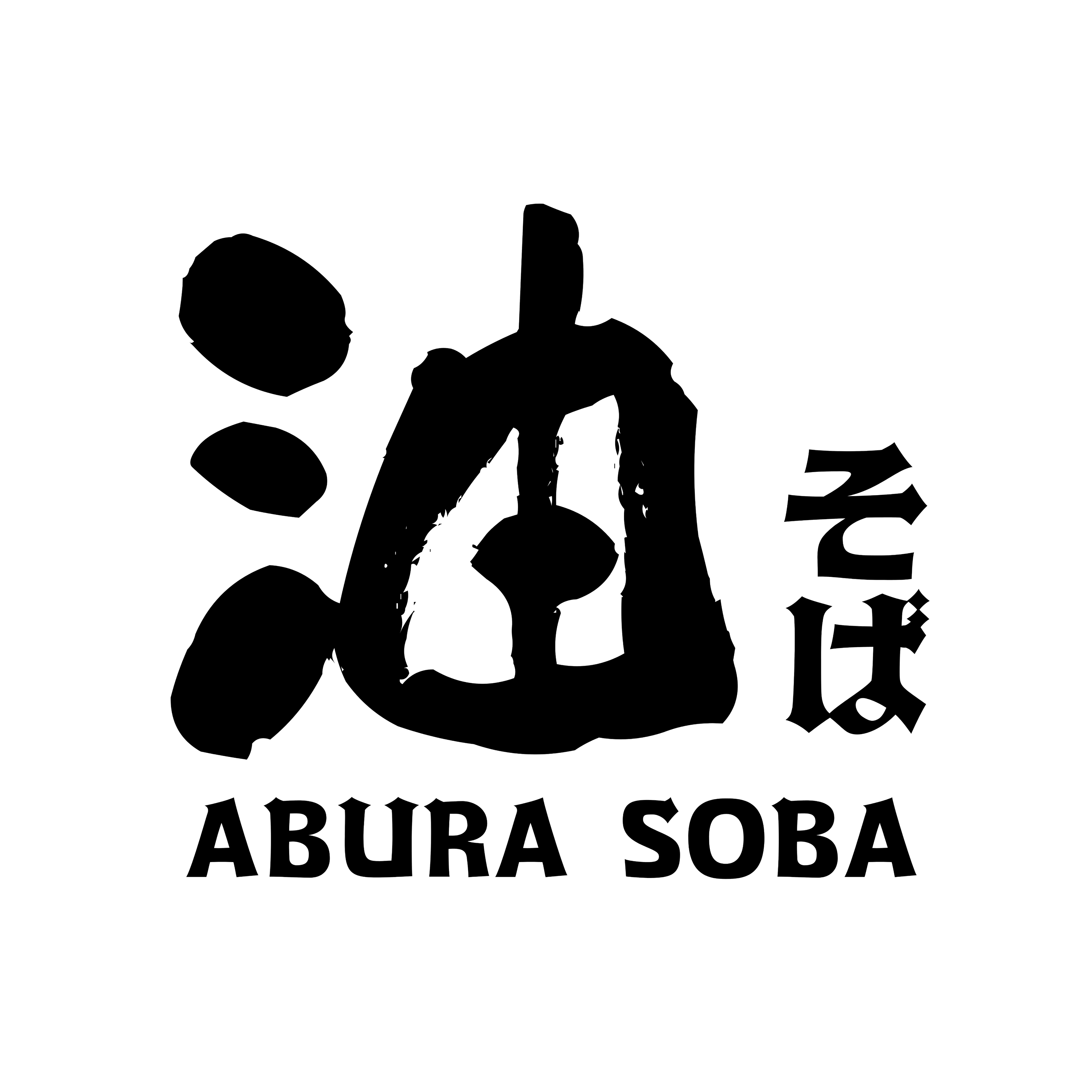 Aburasoba kanji 油そば — Japanese calligraphy for oil noodles